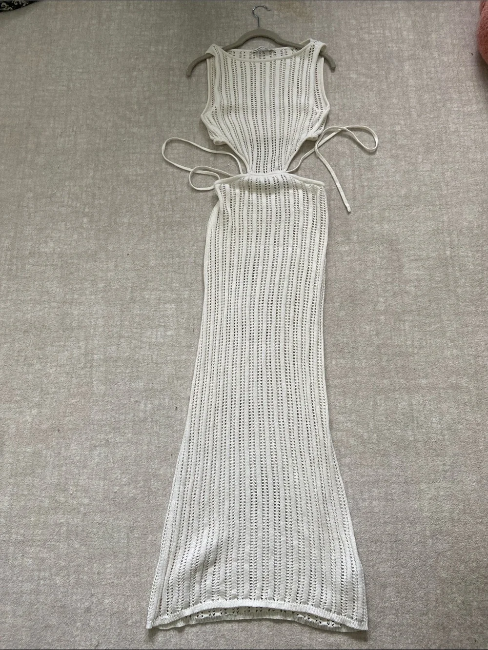 Abercrombie & Fitch Textured Slash Neck Cut-out Waist Maxi Dress